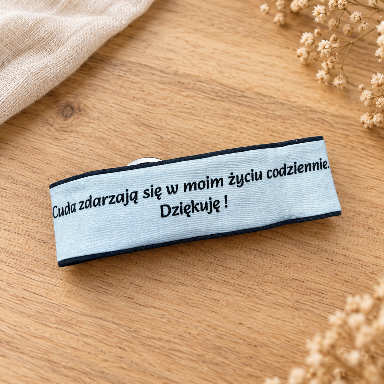 Materiałowy brelok do kluczy z afirmacją - obrazek 2