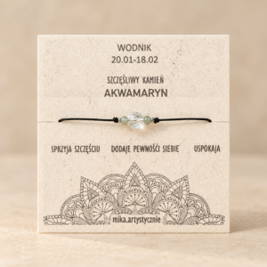 Bransoletka Zodiak „Wodnik” – Akwamaryn